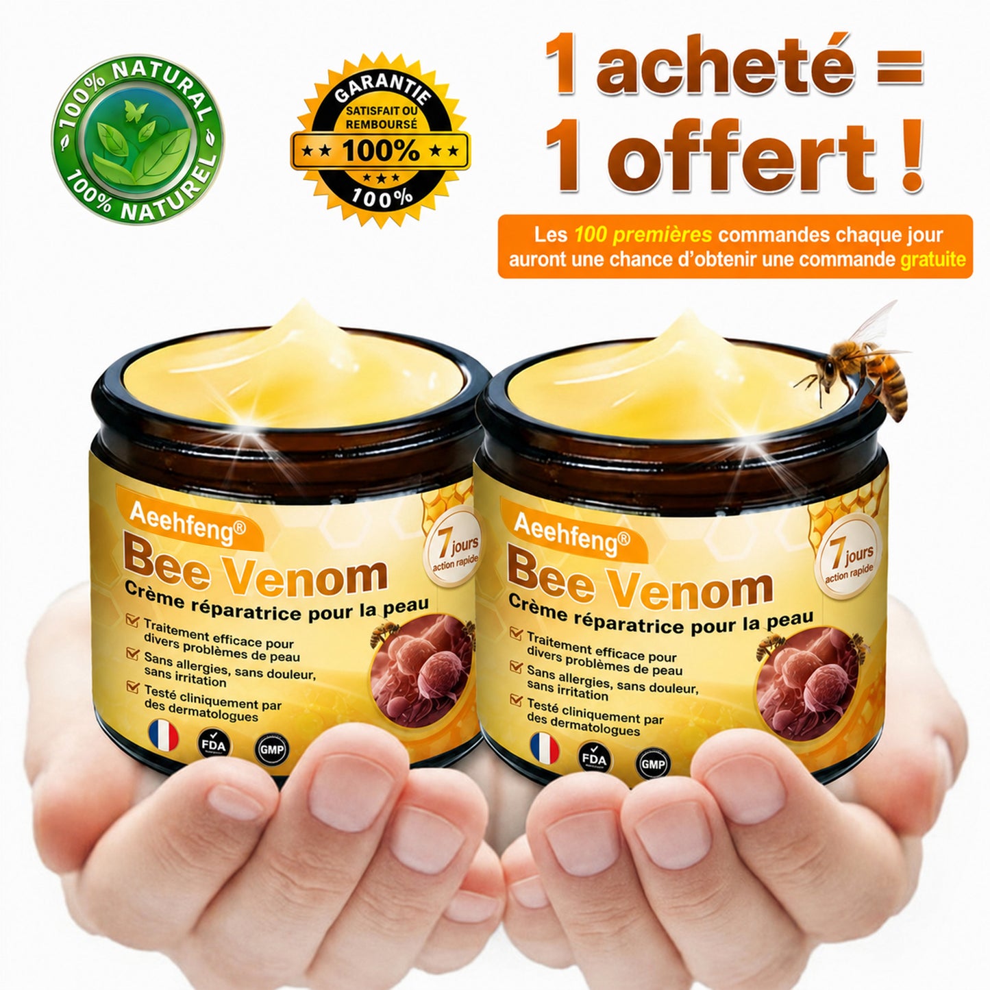 [𝟐𝟎𝟐𝟔 Nouvelle Mise à Jour : 𝟖𝟎% DE RÉDUCTION]📎📎🍯Crème de Restauration de la Peau Aeehfeng® au Venin d’Abeille – avec Gelée Royale, Acide Hyaluronique et Venin d’Abeille pour l’hydratation, l’élasticité, l’anti-âge et la réparation de la peau